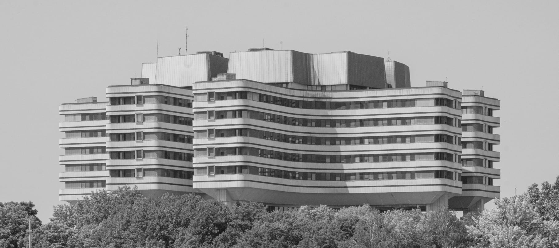 View of one of the houses from inside the complex